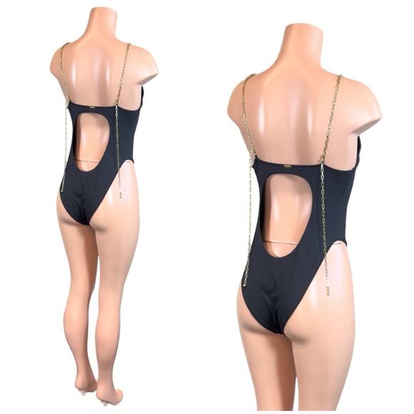 BEACH BUNNY NOELANI BLACK ONE PIECE  SZ L $225 - Picture 9 of 11